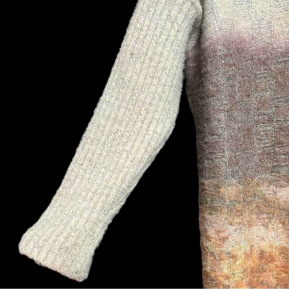 🌻Anthropologie OLIVER by Escio Bohemian Watercolor Turtleneck Sweater Size M - Picture 5 of 10